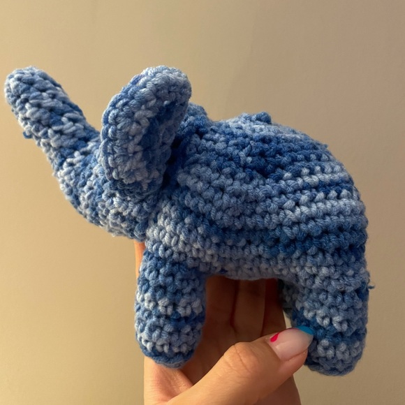 Handmade Ombré Crochet Elephant Plushie Gift/ House Decoration - Picture 7 of 12